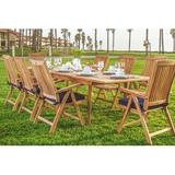 Rosecliff Heights Devonte Luxurious 9 Piece Teak Outdoor Dining Set Wood/Metal in Brown | 30.5" H x 71" L x 40" W | Wayfair