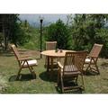 Rosecliff Heights Mike Luxurious 5 Piece Teak Outdoor Dining Set Wood/Teak in Brown/White | 30.5 H x 52 W x 52 D in | Wayfair