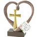 Rosalind Wheeler Llewellyn Cross Tabletop Love Sculpture Resin in Yellow | 8 H x 3.75 W x 2.5 D in | Wayfair EE4628C4D7E54904A7D49CE57A37E4AD