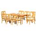 Rosecliff Heights Kevon 9 Piece Teak Outdoor Dining Set Wood/Metal/Teak in White | 30 H x 71 W x 36 D in | Wayfair 2439C9538F2D463ABEF8CCE5DFE868AE