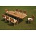 Rosecliff Heights Jada 9 Piece Teak Outdoor Dining Set Wood/Teak in Brown/White | 31.5 H x 82 W x 43.5 D in | Wayfair