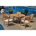 Rosecliff Heights Safira 6 Piece Teak Outdoor Dining Set Wood/Teak in Brown/White | 30.5 H x 60 W x 60 D in | Wayfair