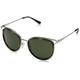 Michael Kors Women's Havana 120071 52 Sunglasses, Silver Tone/Dark Tortoise/Green Solid