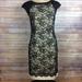 Jessica Simpson Dresses | Jessica Simpson Black Floral Lace Beige Dress | Color: Black/Tan | Size: 2