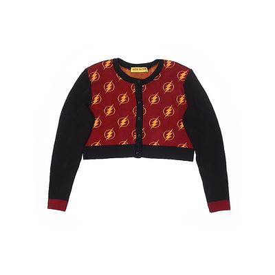 Cardigan Sweater: Red Tops - Siz...