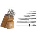 Global Knives Classic Takashi 7 Piece Knife Block Set High Carbon Stainless Steel in Black/Brown/Gray | Wayfair G-79587AU