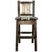 Loon Peak® Homestead Collection Bar Stool Wood/Upholstered in Black/Brown | 44 H x 20 W x 19 D in | Wayfair 537FC57FBEF7472583A14BFABC831893