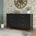 CosmoLiving by Cosmopolitan Westerleigh 6 Drawer 56.77" W Double Dresser Wood in Black | 33.46 H x 56.77 W x 16.14 D in | Wayfair 3642872COMS