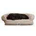 3 Dog Personalized EZ Wash Fleece Bolster Dog Bed, 32" L X 21" W X 9" H, Beige, Small, Silver