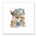 Ebern Designs Saladin Funny Hat Fashion Fox Watercolor Painting Wall Décor Wood in Brown | 12 H x 12 W x 1.5 D in | Wayfair