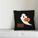 The Holiday Aisle® Stephengould Boo Ghost Throw Pillow Polyester/Polyfill blend | 16 H x 16 W x 1.5 D in | Wayfair D14F45F3F52547DBACD152D50CE32E69