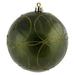 Vickerman 537022 - 4.75" Olive Candy Circle Glitter Ball Christmas Christmas Tree Ornament (4 pack) (N182514D)
