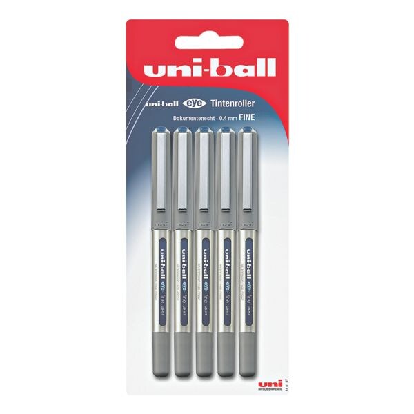 uni-ball 5er-Pack Einweg-Tintenroller »eye fine« blau