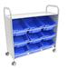 Gratnells Callero Tilted 9 Compartment Tote Tray Cart w/ Bins Plastic in Blue | 41.5 H x 16.9 W x 40.2 D in | Wayfair SSET0144060606
