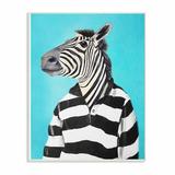 Ebern Designs Tejal Zebra in a Striped Shirt Portrait Wall Décor Wood in Brown | 15 H x 10 W x 0.5 D in | Wayfair B31646910C444A3CB8A580C7061B9805