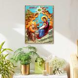 The Holiday Aisle® Inspirational Icon Thodox Nativity Painting Wood in Brown | 16 H x 12 W x 1.5 D in | Wayfair 0B5CFBA472D8409EAF151271C9730E01