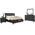 Fleur De Lis Living Schuck Sleigh 4 Piece Bedroom Set Wood in Brown/Gray | California King | Wayfair DC0AC99F486B4225860F10FACF16B706