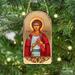 The Holiday Aisle® Inspirational Icon Saint Stephen Wooden Photo Ornament Wood in Brown/Red | 5 H x 3.5 W x 0.75 D in | Wayfair 87056