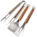 YouTheFan Military Classic Series Grilling Tool Set Steel in Brown/Gray | 22 H x 9 W x 3.75 D in | Wayfair 7017600