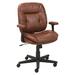 Charlton Home® Ormond Swivel/Tilt Bonded Leather Task Chair Upholstered in Brown/Gray | 36.25 H x 26.375 W x 23.375 D in | Wayfair