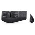 Perixx Periduo-505, Wired USB Ergonomic Split Keyboard and Vertical Mouse Combo with Adjustable Palm Rest and Short Tactical Membrane Keys, US English Layout