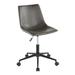 Duke Industrial Task Chair in Black Metal Base & Grey Faux Leather w/ Orange Zig Zag Stitching - Lumisource OC-DUKZ BK+GY