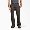 Dickies Men's Relaxed Fit Duck Carpenter Pants - Rinsed Black Olive Size 32 30 (DU250)