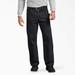 Dickies Men's Relaxed Fit Sanded Duck Carpenter Pants - Rinsed Black Size 38 30 (DU336)