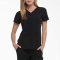 Dickies Women's Eds Essentials V-Neck Scrub Top - Black Size 2Xl (DK615)