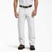 Dickies Men's Relaxed Fit Double Knee Carpenter Painter's Pants - White Size 42 30 (2053)