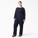 Dickies Women's Plus Relaxed Fit Bib Overalls - Dark Indigo Size 16W (FBW206)