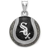 Women's Chicago White Sox Sterling Silver Enameled Baseball Pendant