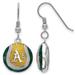 Women's Oakland Athletics Sterling Silver Enameled Baseball Earrings