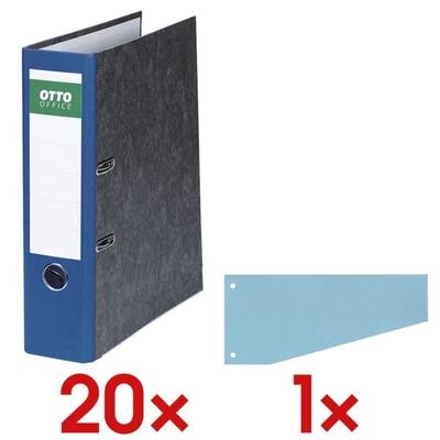 OTTO Office Re 20x Ordner »Future« inkl. 100er-Pack Trapeztrennstreifen, blau dunkelblau, 8x32x28.5 cm Image