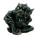 World Menagerie Jakeman Demonic Notre Dame Toad Troll Gargoyle Figurine Resin in Gray/Green | 3.75 H x 4 W x 3.5 D in | Wayfair