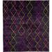 Black/Indigo 144 W in Rug - Brayden Studio® One-of-a-Kind Dabria Hand-Knotted Traditional Style Purple 12' x 15' Wool Area Rug Wool | Wayfair