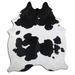 Black/White 84 x 72 x 0.25 in Area Rug - Loon Peak® Natural Hair Handmade Cowhide Area Rug Cowhide | 84 H x 72 W x 0.25 D in | Wayfair