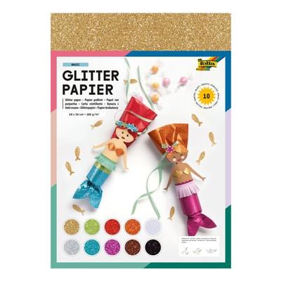 Glitterpapier »Farben im Set«, folia