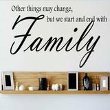Design W/ Vinyl Other Things May Change, But We Start & End W/ Family Wall Decal Vinyl in Black | 10 H x 20 W in | Wayfair OMGA184591