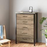 South Shore Munich 5-Drawer Chest Dresser Weathered Oak & Matte Black Wood in Black/Brown/Gray | 49 H x 31.25 W x 19 D in | Wayfair 10492