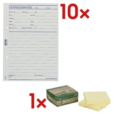 OTTO Office 10x Formularvordrucke »Gesprächsnotiz«, Recyclingpapier 60 g/qm inkl. 3-er Pack grau Image