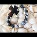 Anthropologie Jewelry | Anthropologie Black Marble Bracelet W Cross | Color: Black/Gray | Size: 6.5"