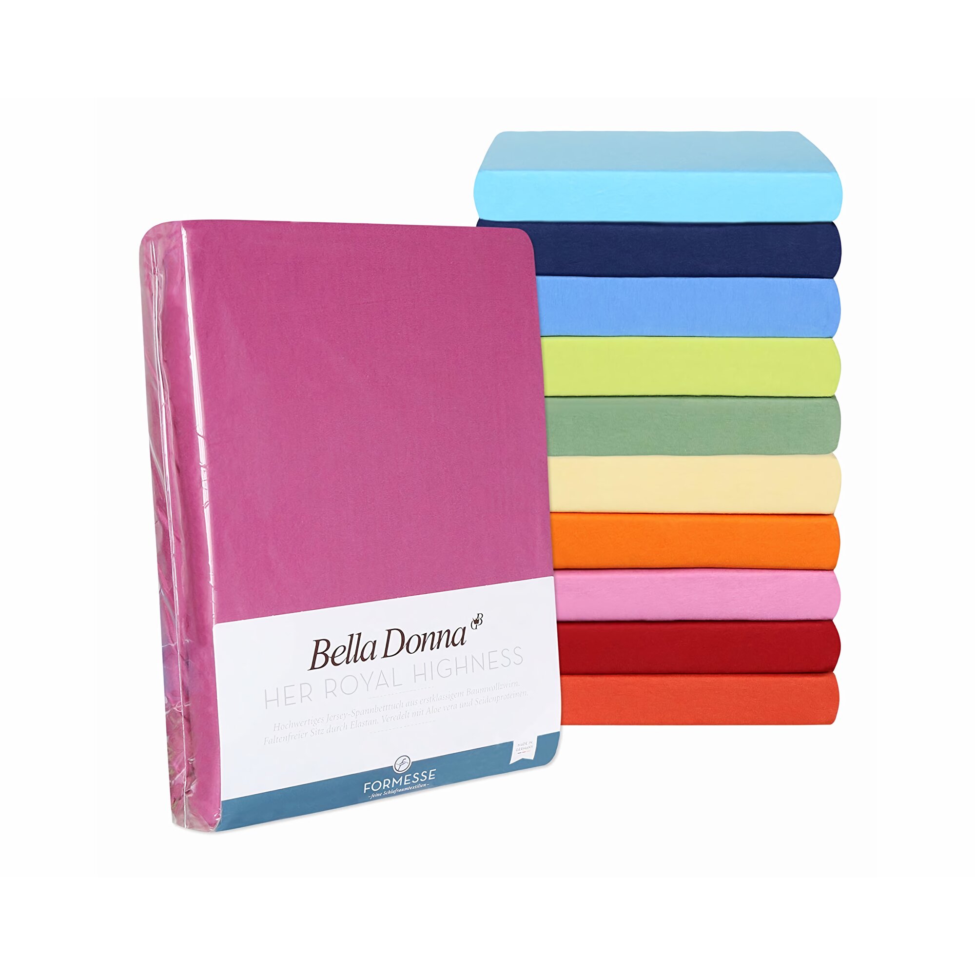 Formesse »Bella Donna« Jersey Topper Spannbetttuch La Piccola 0522 hellblau / 90x200 cm