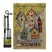 Breeze Decor Birdhouse Village 2-Sided Polyester 18 x 13 in. Flag Set in Black/Brown | 18.5 H x 13 W x 1 D in | Wayfair