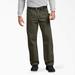 Dickies Men's Relaxed Fit Sanded Duck Carpenter Pants - Rinsed Moss Green Size 34 30 (DU336)