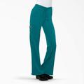Dickies Women's Xtreme Stretch Flare Leg Cargo Scrub Pants - Teal Size 4Xl (82011)