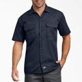 Dickies Men's Flex Relaxed Fit Short Sleeve Work Shirt - Dark Navy Size L (WS675)