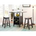 " Emeric 3 Pc Set Drop Leaf Pub Table in Espresso - Safavieh AMH8504A"