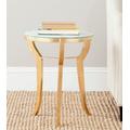 Ormond Mirror Top Gold Leaf Accent Table in Gold/White - Safavieh FOX2530A