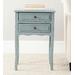 Lori End Table w/ Storage Drawers in Slate Green - Safavieh AMH6576F